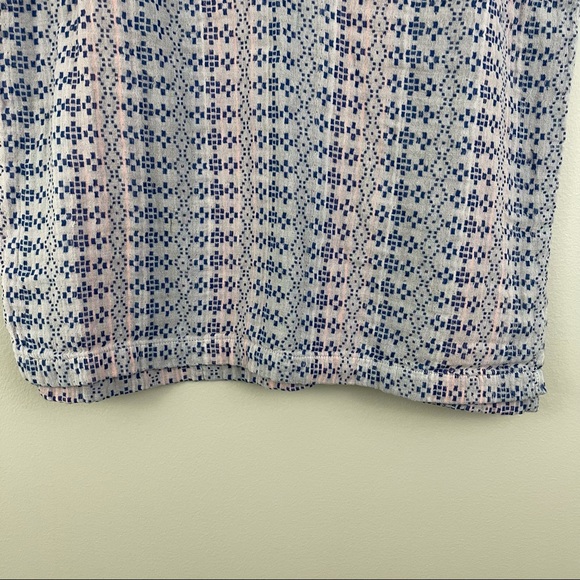 SUNDRY Coral Pink Blue Grey Colorblock Stitch Geo-Stripe Tunic Top NEW - Picture 6 of 11